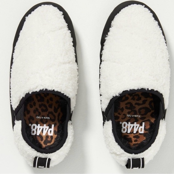 P448 Laby Slip On White and Black Slip-On Sneakers - Picture 1 of 5